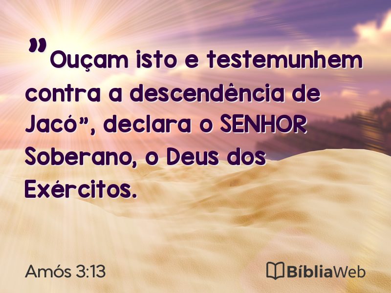 Amós 3:13 em imagem para compartilhar