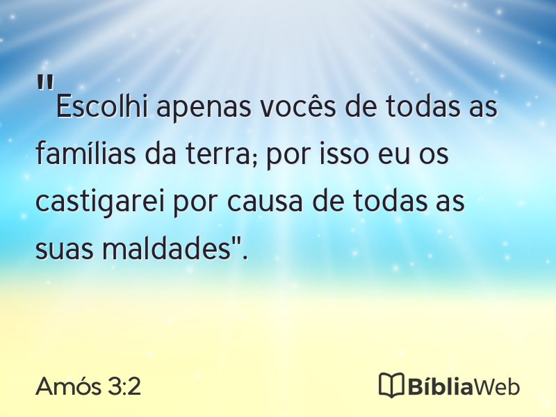 Amós 3:2 em imagem para compartilhar
