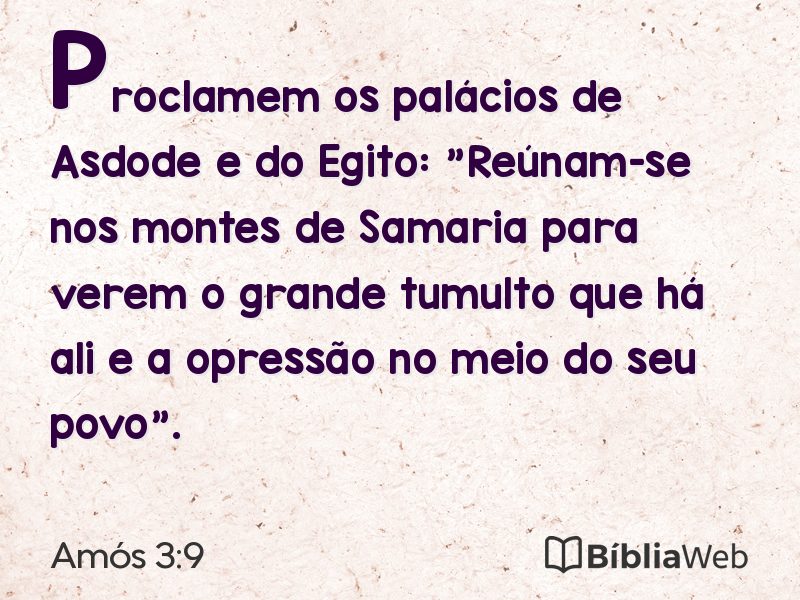 Amós 3:9 em imagem para compartilhar