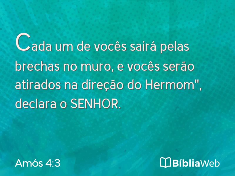 Amós 4:3 em imagem para compartilhar