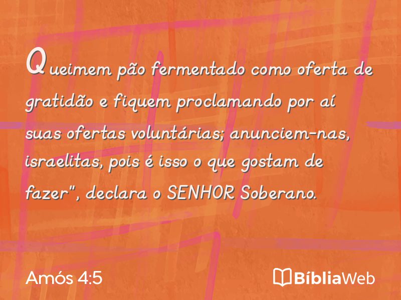 Amós 4:5 em imagem para compartilhar