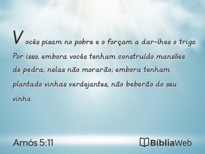 Amós 5:11 em imagem para compartilhar