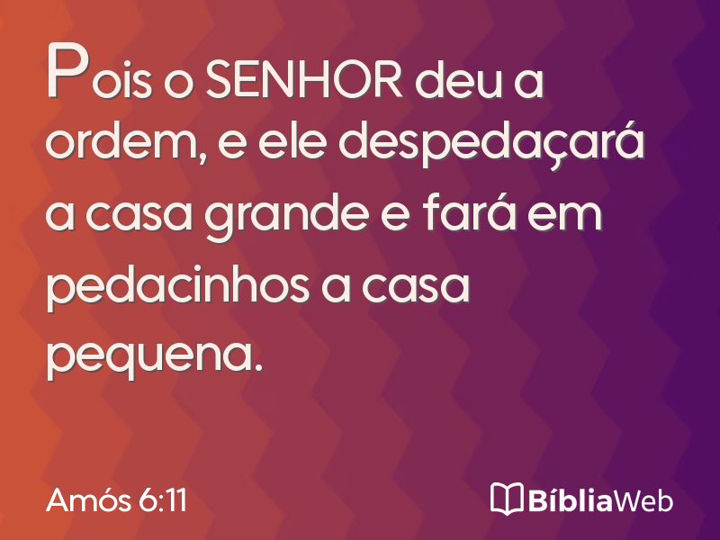 Amós 6:11 em imagem para compartilhar