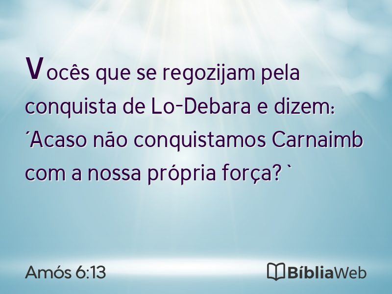 Amós 6:13 em imagem para compartilhar