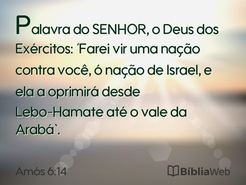 Amós 6:14 em imagem para compartilhar