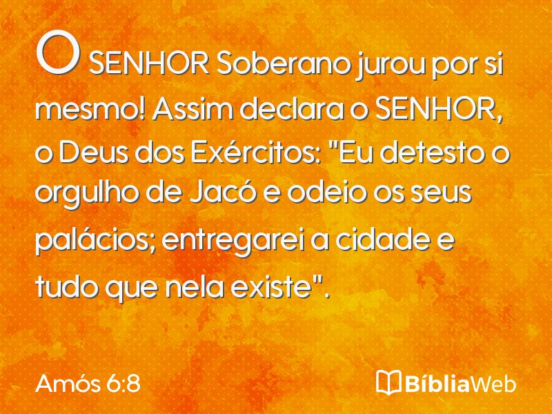 Amós 6:8 em imagem para compartilhar