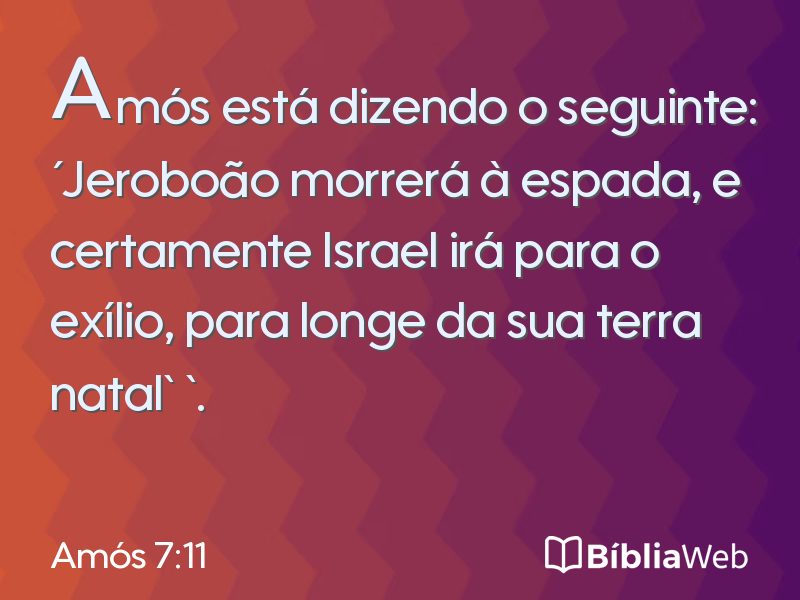 Amós 7:11 em imagem para compartilhar