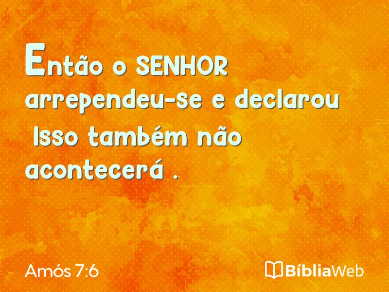 Amós 7:6 em imagem para compartilhar