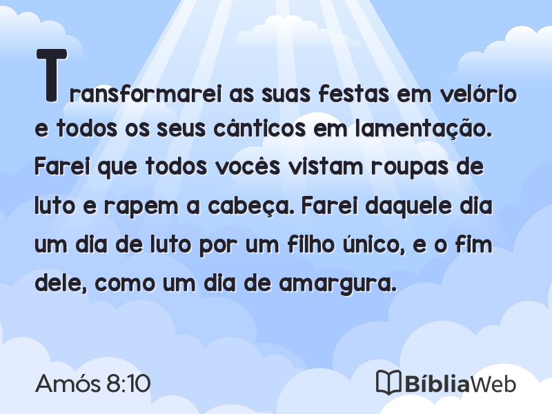 Amós 8:10 em imagem para compartilhar