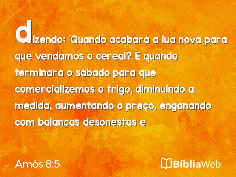Amós 8:5 em imagem para compartilhar