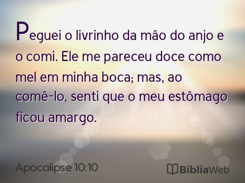 Apocalipse 10:10 em imagem para compartilhar