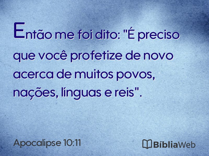 Apocalipse 10:11 em imagem para compartilhar