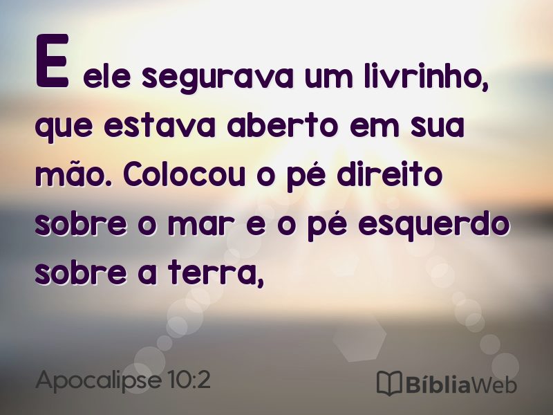 Apocalipse 10:2 em imagem para compartilhar