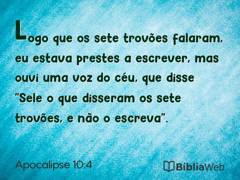 Apocalipse 10:4 em imagem para compartilhar