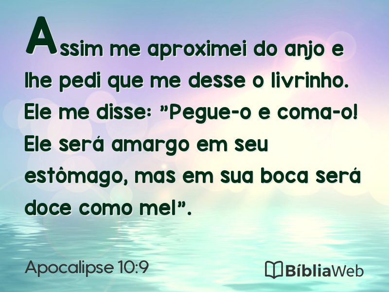 Apocalipse 10:9 em imagem para compartilhar