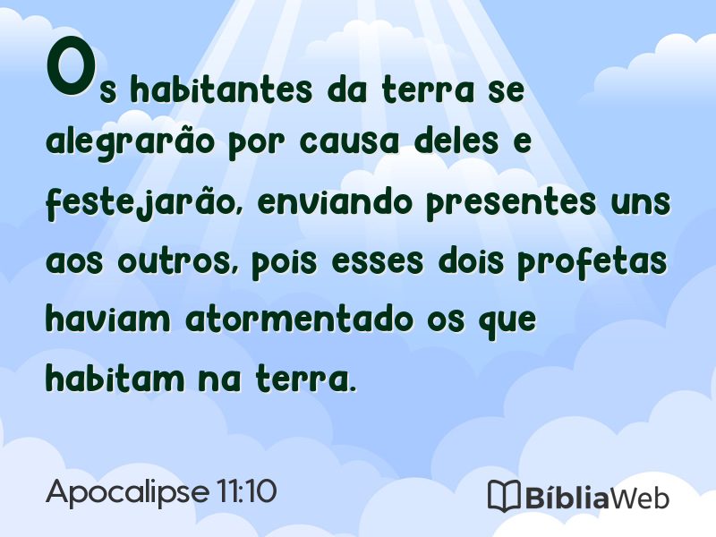 Apocalipse 11:10 em imagem para compartilhar