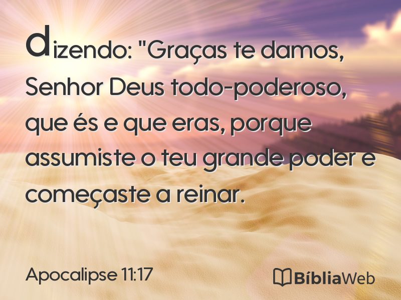 Apocalipse 11:17 em imagem para compartilhar