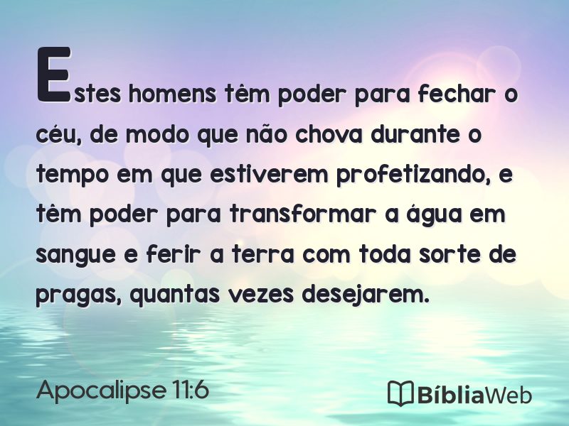 Apocalipse 11:6 em imagem para compartilhar