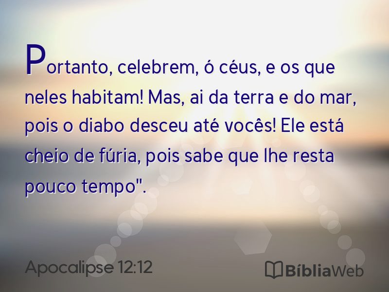 Apocalipse 12:12 em imagem para compartilhar