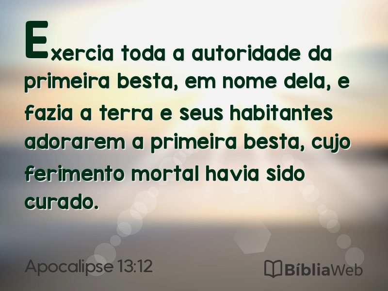 Apocalipse 13:12 em imagem para compartilhar