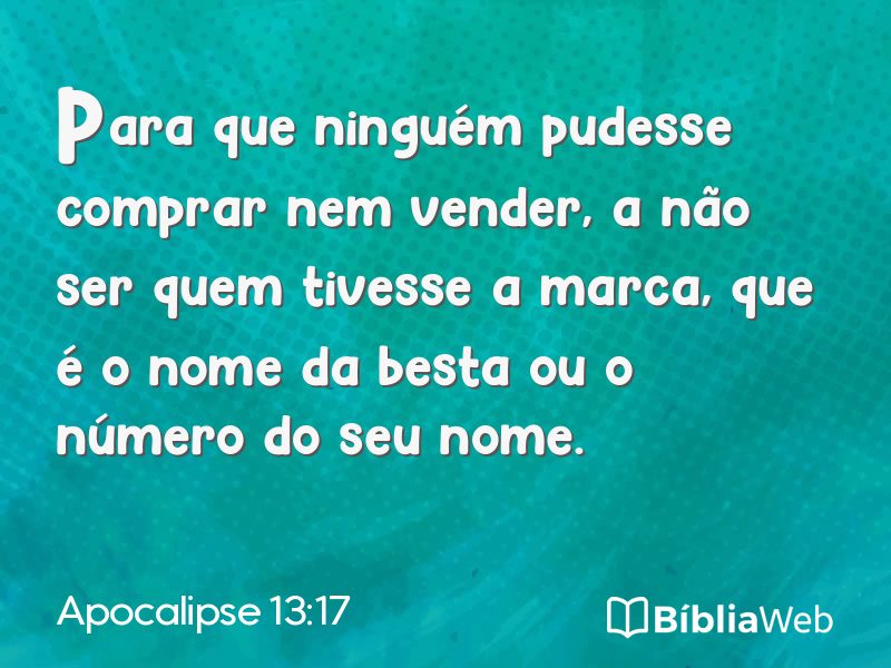 Apocalipse 13:17 em imagem para compartilhar