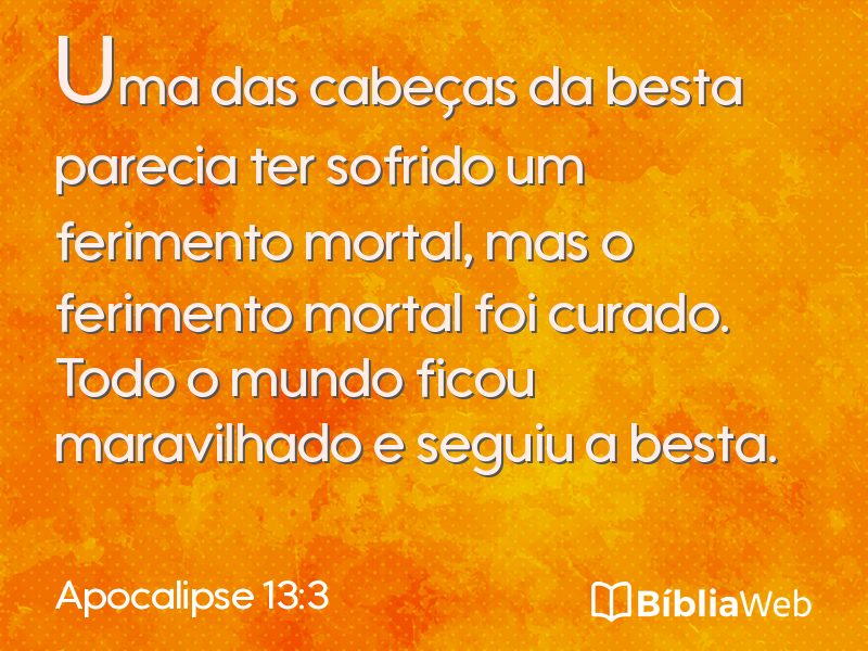 Apocalipse 13:3 em imagem para compartilhar