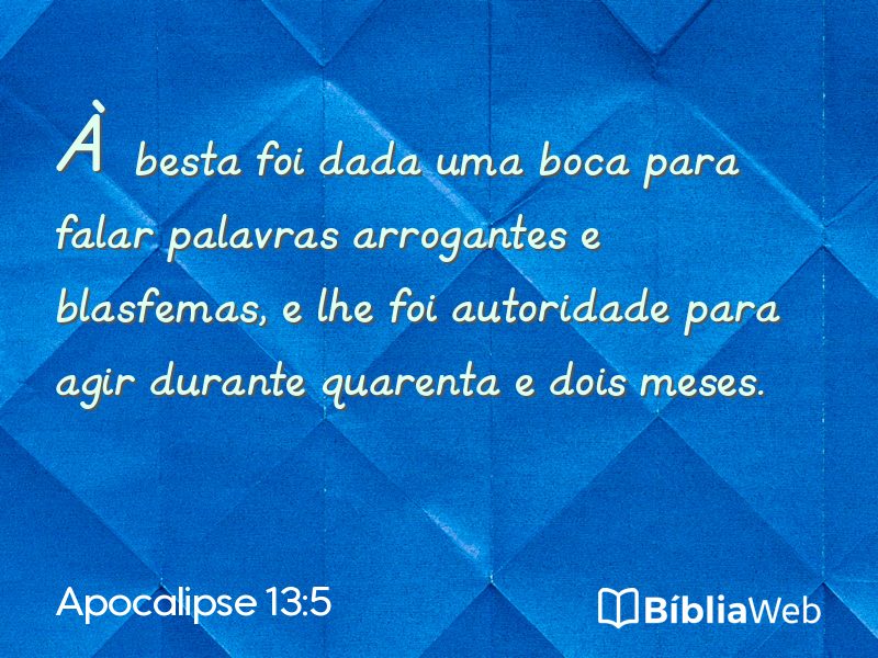 Apocalipse 13:5 em imagem para compartilhar