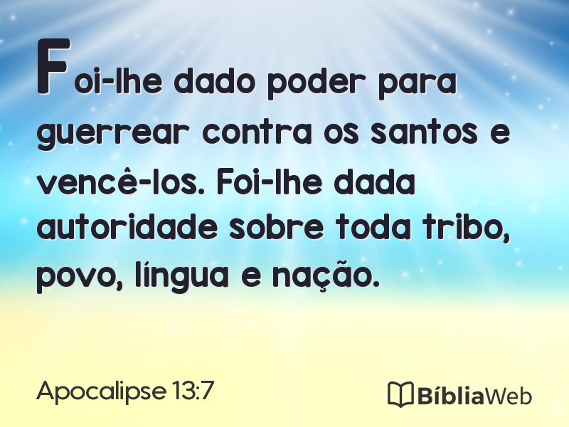 Apocalipse 13:7 em imagem para compartilhar