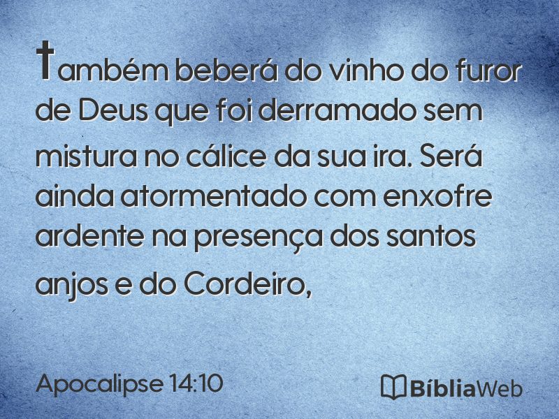 Apocalipse 14:10 em imagem para compartilhar