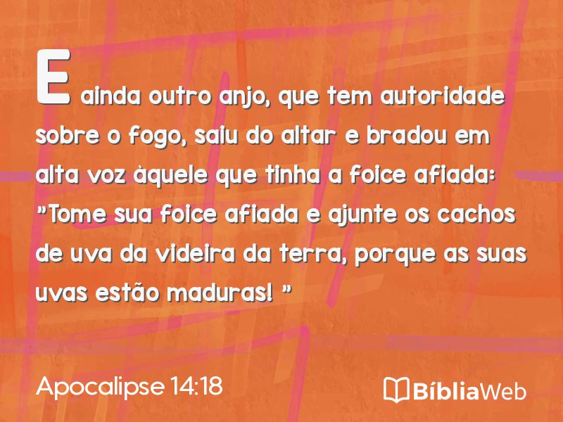 Apocalipse 14:18 em imagem para compartilhar