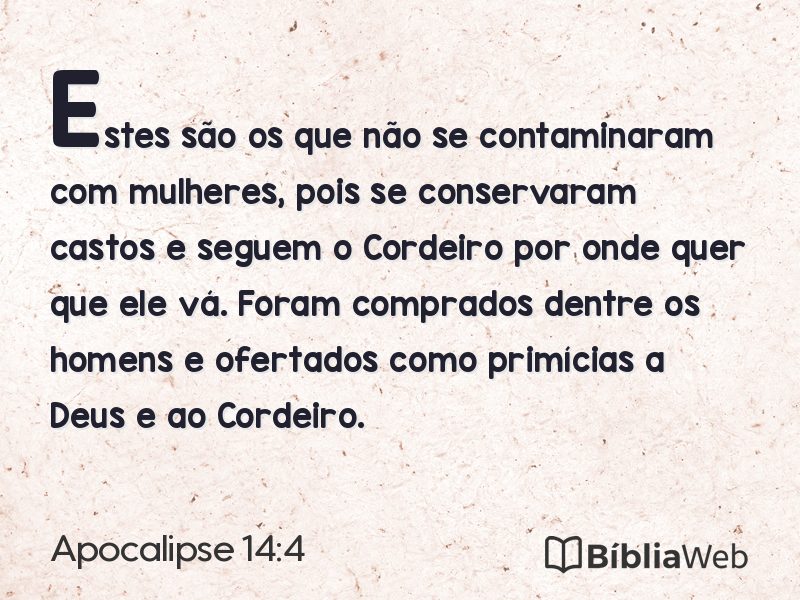 Apocalipse 14:4 em imagem para compartilhar