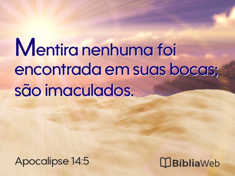 Apocalipse 14:5 em imagem para compartilhar