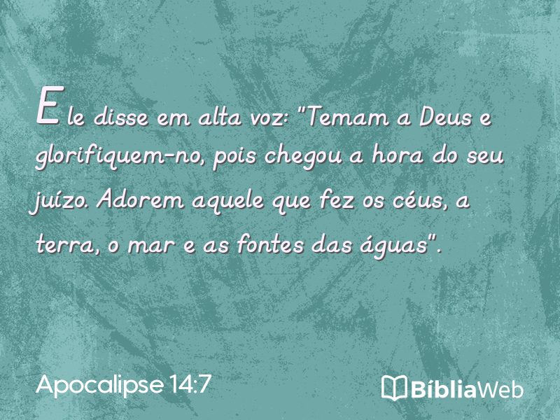 Apocalipse 14:7 em imagem para compartilhar