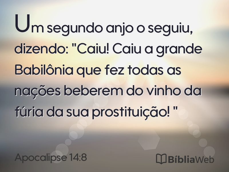 Apocalipse 14:8 em imagem para compartilhar