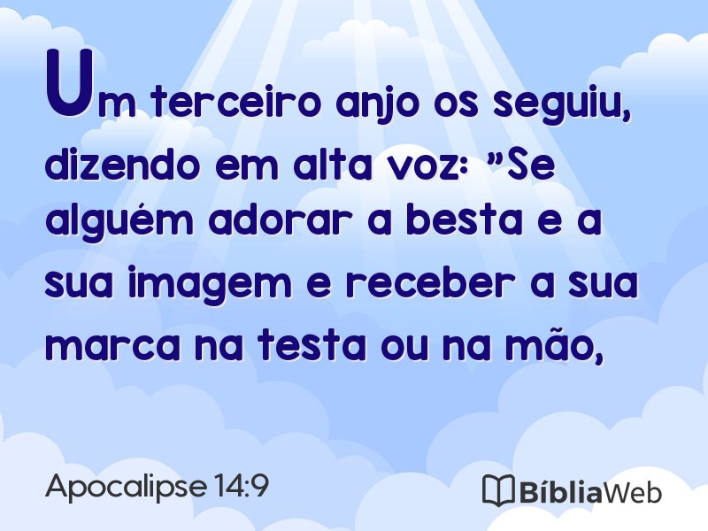 Apocalipse 14:9 em imagem para compartilhar