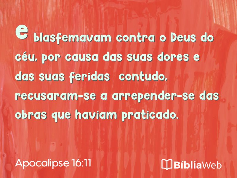 Apocalipse 16:11 em imagem para compartilhar