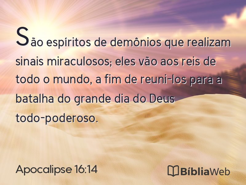 Apocalipse 16:14 em imagem para compartilhar