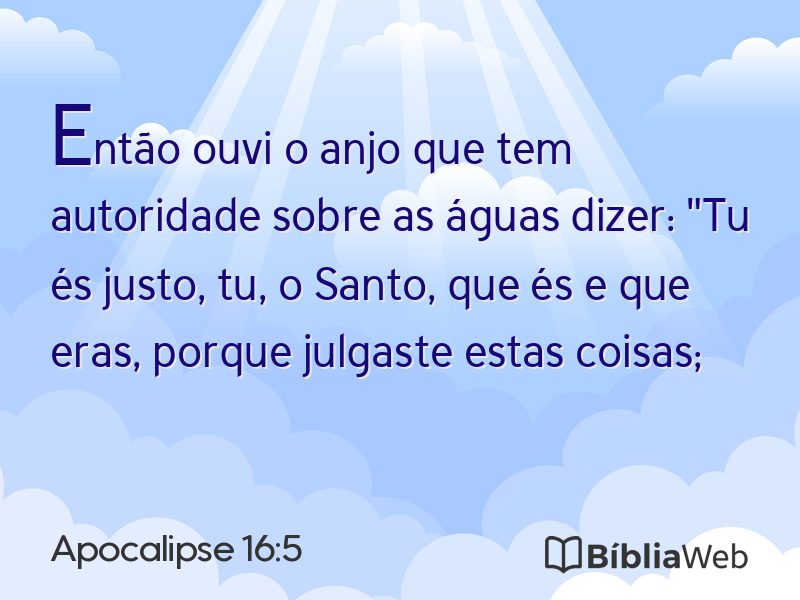 Apocalipse 16:5 em imagem para compartilhar