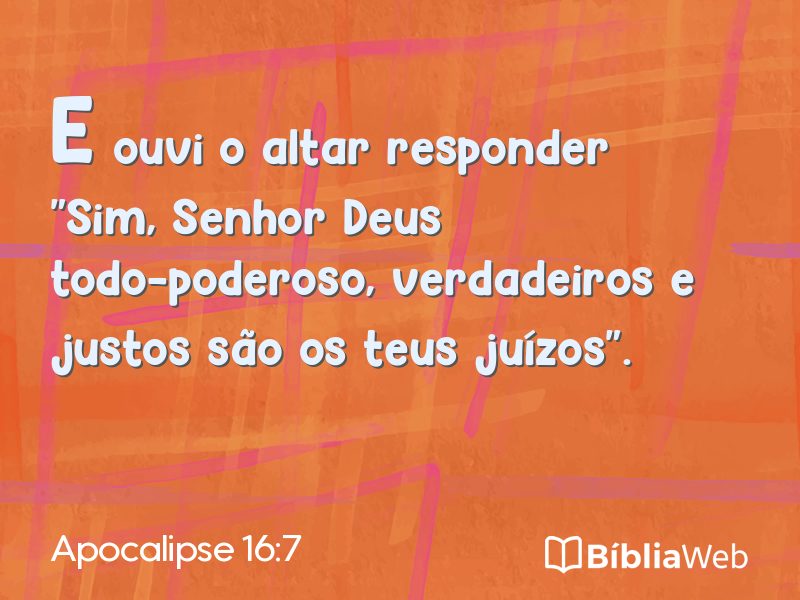 Apocalipse 16:7 em imagem para compartilhar