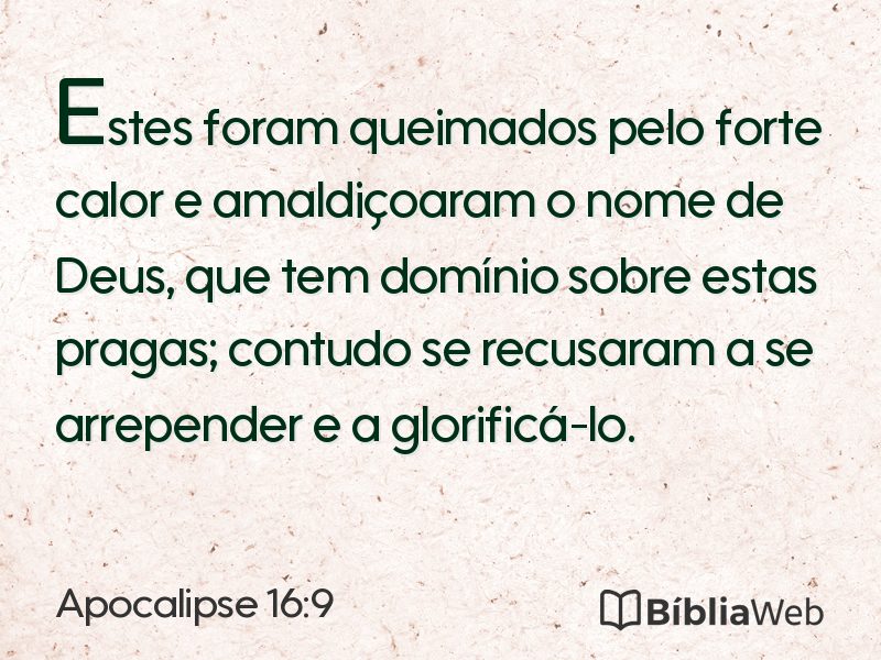 Apocalipse 16:9 em imagem para compartilhar