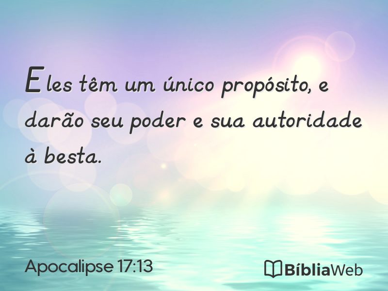 Apocalipse 17:13 em imagem para compartilhar