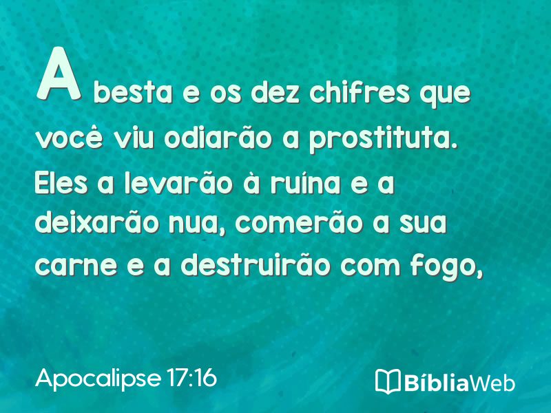 Apocalipse 17:16 em imagem para compartilhar