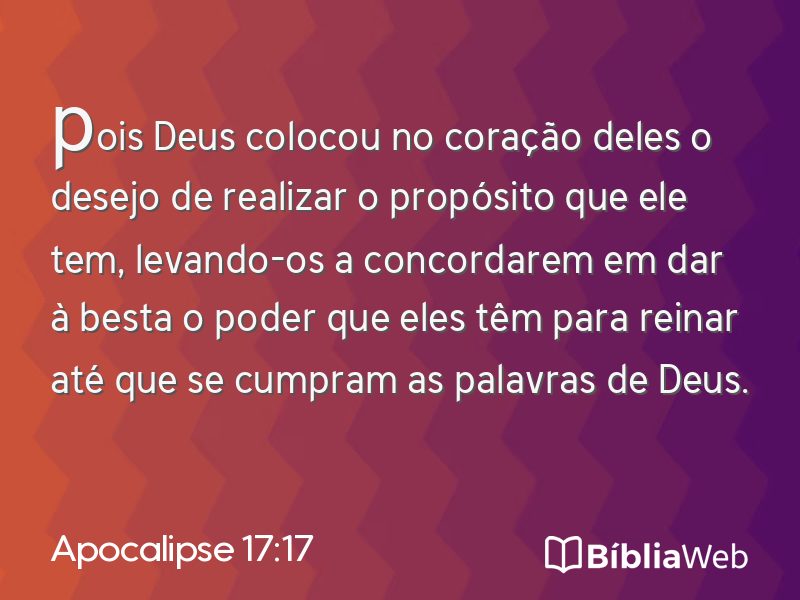 Apocalipse 17:17 em imagem para compartilhar