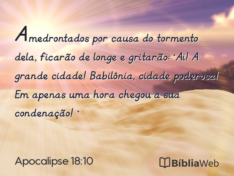 Apocalipse 18:10 em imagem para compartilhar