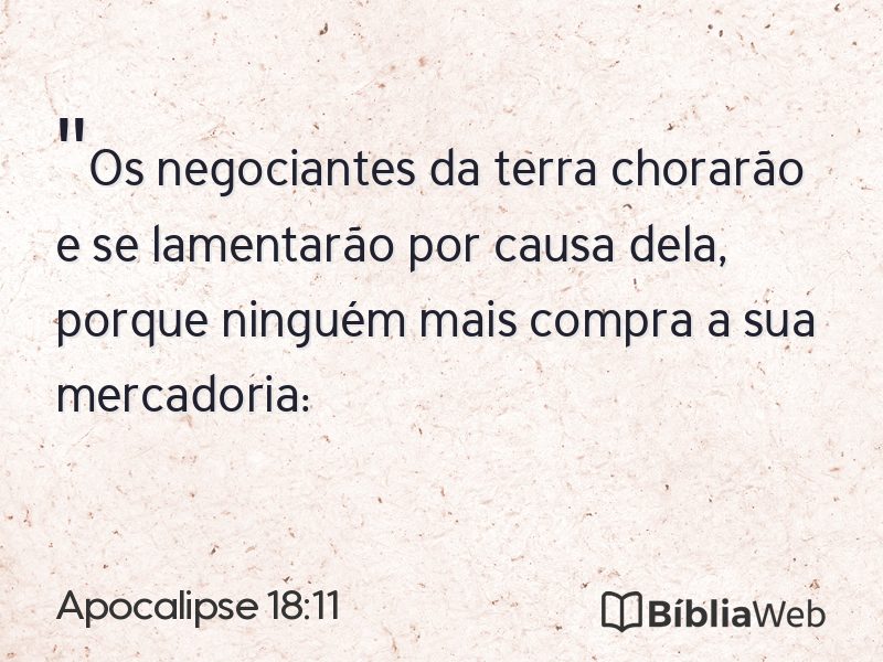 Apocalipse 18:11 em imagem para compartilhar