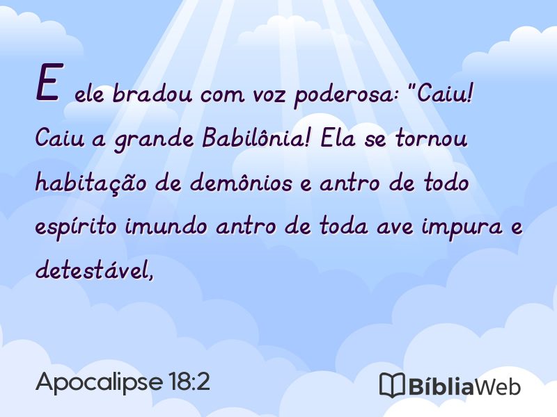 Apocalipse 18:2 em imagem para compartilhar