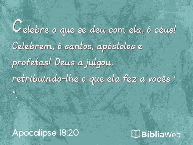 Apocalipse 18:20 em imagem para compartilhar