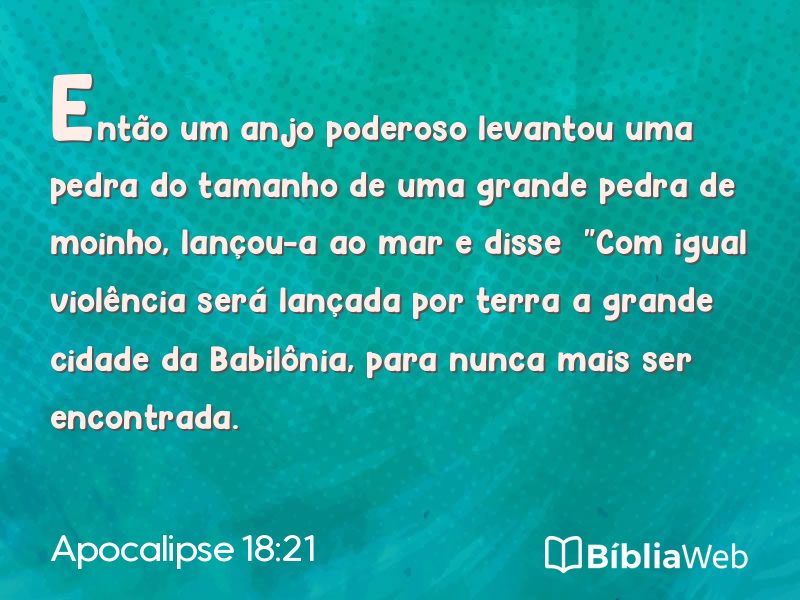 Apocalipse 18:21 em imagem para compartilhar