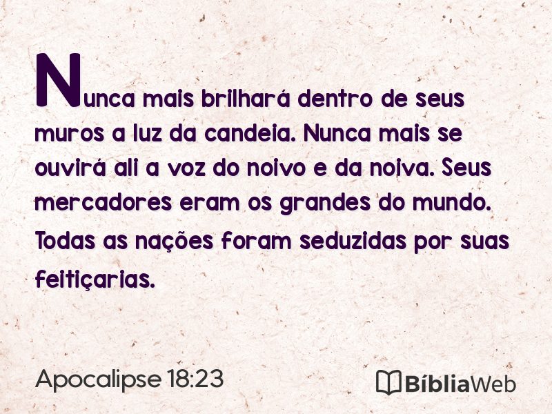 Apocalipse 18:23 em imagem para compartilhar