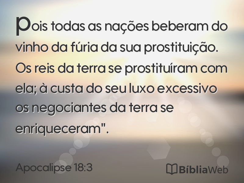 Apocalipse 18:3 em imagem para compartilhar